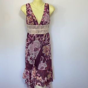 - Free People Dress Violet Garden High Low Fold Over Maxi Dress Sz M Excel…